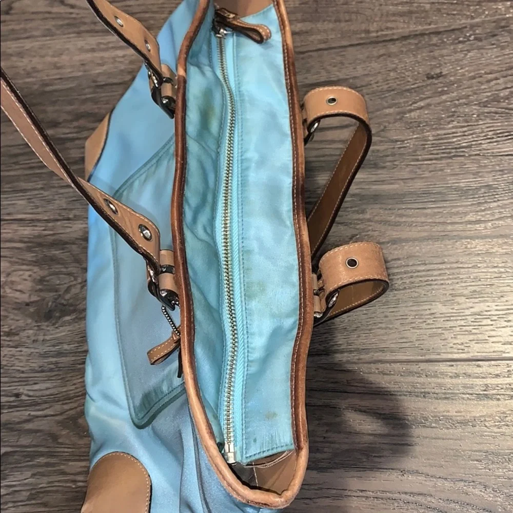 Vintage Coach Blue Tote with Vachetta Leather Trim - Picture 4 of 4